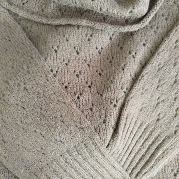 Jacob Connexion Brown Pointelle Cowl Neck Wool Sweater - Picture 2 of 6